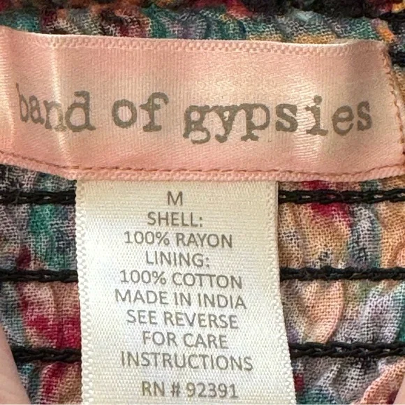 Band Of Gypsies Women’s Medium Kaleidoscope Floral Strapless Mini-Dress Pockets - Picture 7 of 12